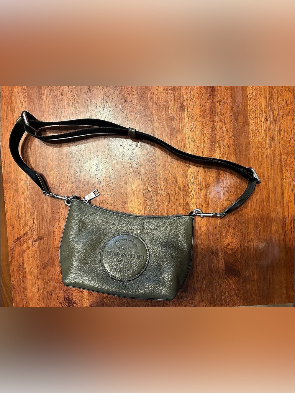 Coach Dempsey Crossbody leather Bag in Olive green